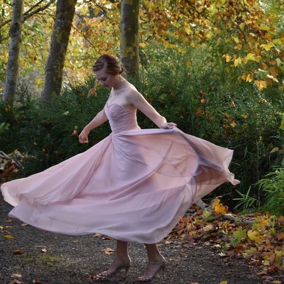 Beautiful Strapless Blush Dress - Picture 1 of 3